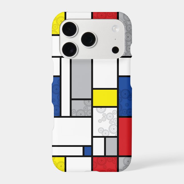 Mondrian Retro Circles Minimalist De Stijl Mod Art (Back)