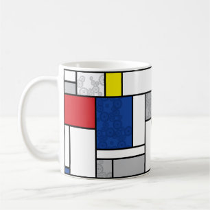 Mondrian Retro Circles Minimalist De Stijl Mod Art Coffee Mug