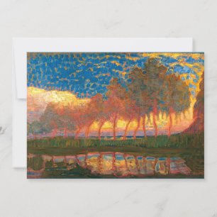 Mondrian - Row of Eleven Poplars, Card