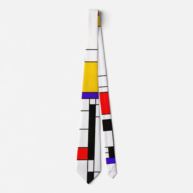 Mondrian Style Abstract Art Tie (Front)