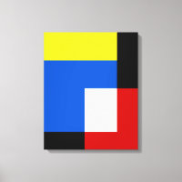 Mondrian Style Abstract Geometric Art Retro Tones