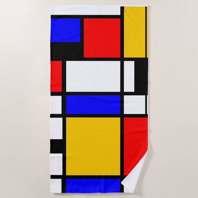 Mondrian style beach towel (Front)