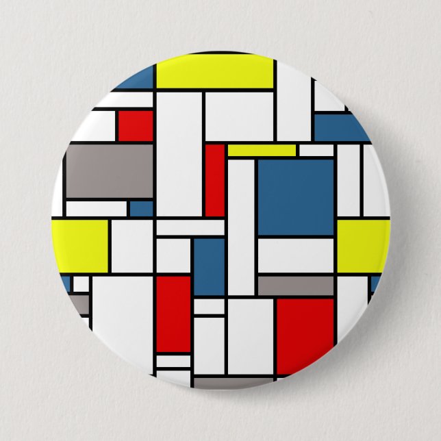 Mondrian style design 7.5 cm round badge (Front)
