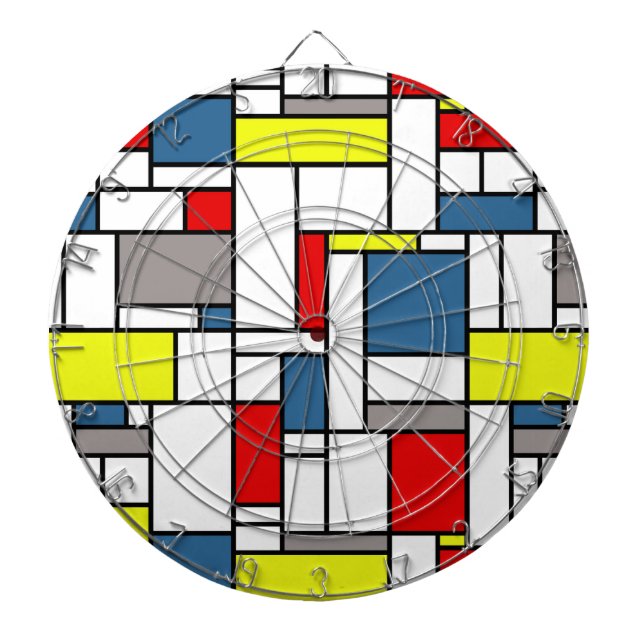 Mondrian style design dartboard (Front)