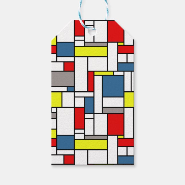 Mondrian style design gift tags (Front)