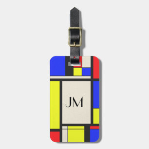Mondrian style design luggage tag