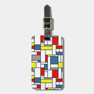 Mondrian style design luggage tag