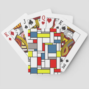 Mondrian style design playing cards