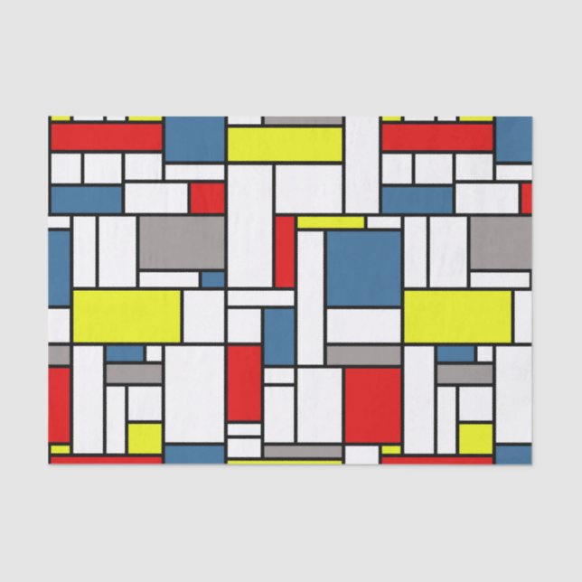 Mondrian style design tissue paper (Front)