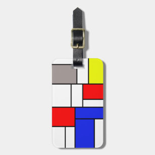 Mondrian style luggage tag