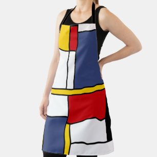 Mondrian Style Modern Abstract Art Design Apron