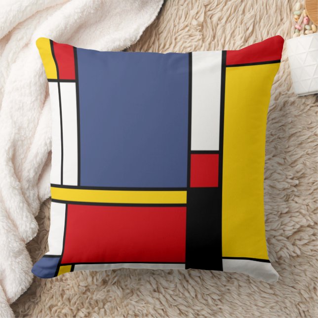 Mondrian Style Modern Abstract Art Design Cushion (Blanket)