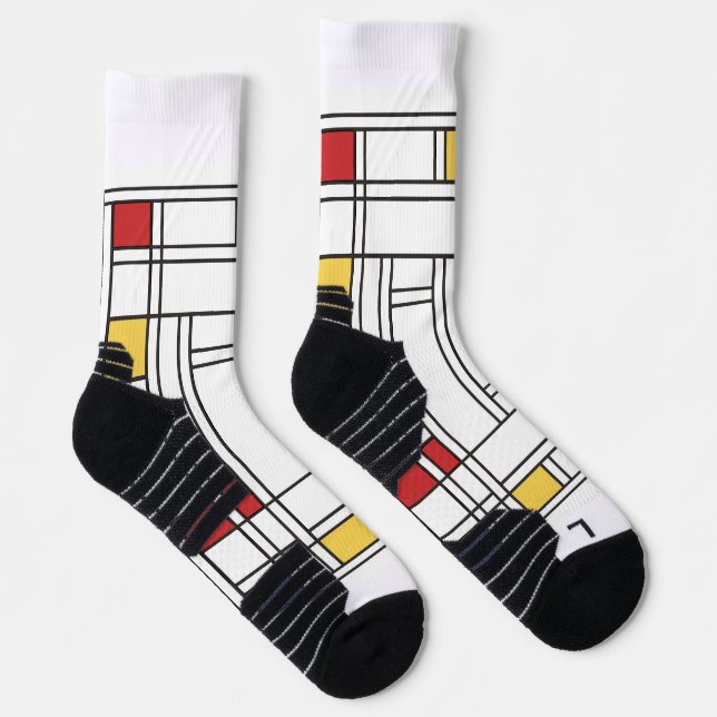 Mondrian Style Modern Art Socks  (Right)