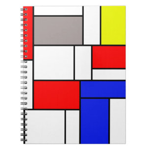 Mondrian style spiral notebook