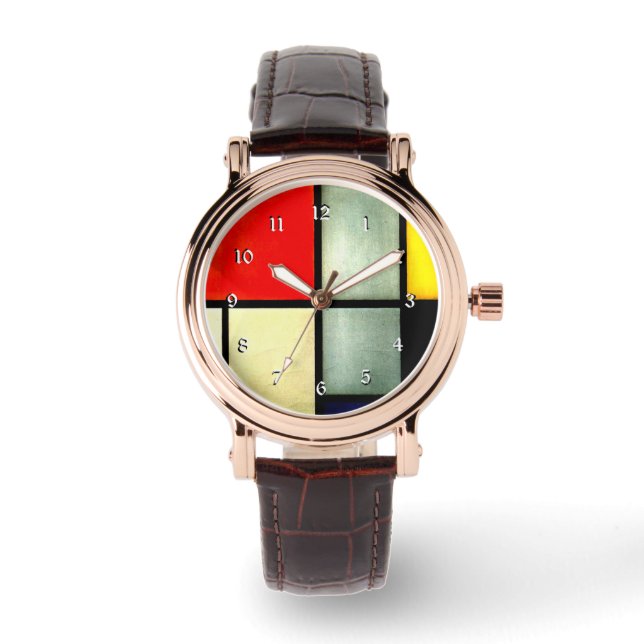 Mondrian - Tableau 3, famous abstract artwork Watch (Front)
