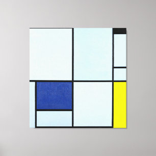 MONDRIAN  TABLEAU I with Red, Black, Blue & Yellow Canvas Print