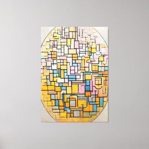 MONDRIAN - TABLEAU III COMPOSITION IN OVAL - 1914  CANVAS PRINT