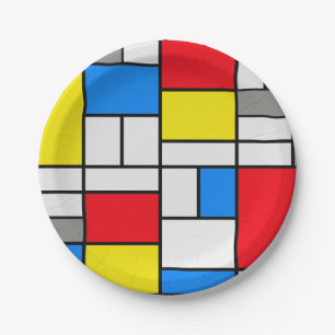 Mondrian Theme Elegant Plate
