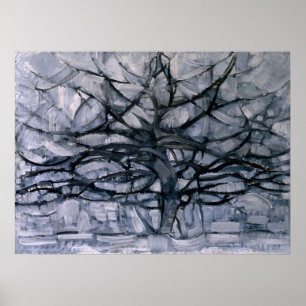 Mondrian's Gray Tree Poster