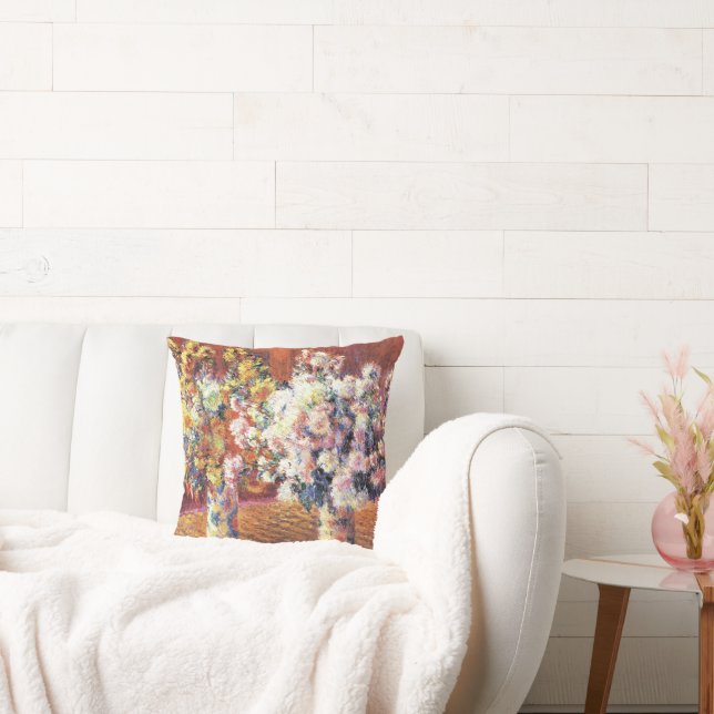 Mone - Two Vases with Chrysanthemums Cushion (Couch)