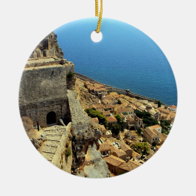 Monemvasia – Peloponnese Ceramic Tree Decoration (Front)