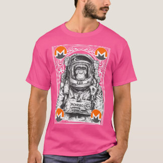Monero Space Monkey Crypto Art Moon Cryptocurrency T-Shirt