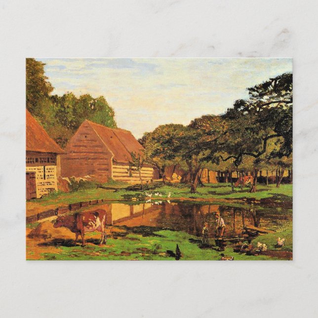 Monet - A Farmyard in Normandy, Postcard (Front)
