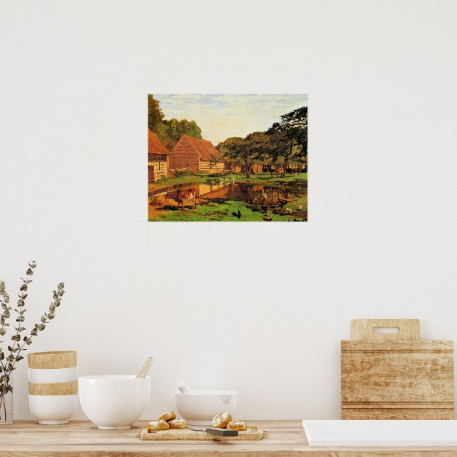 Monet - A Farmyard in Normandy, Poster (Kitchen)