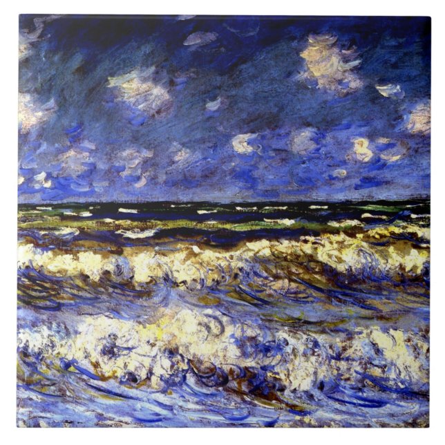 Monet - A Stormy Sea Tile (Front)