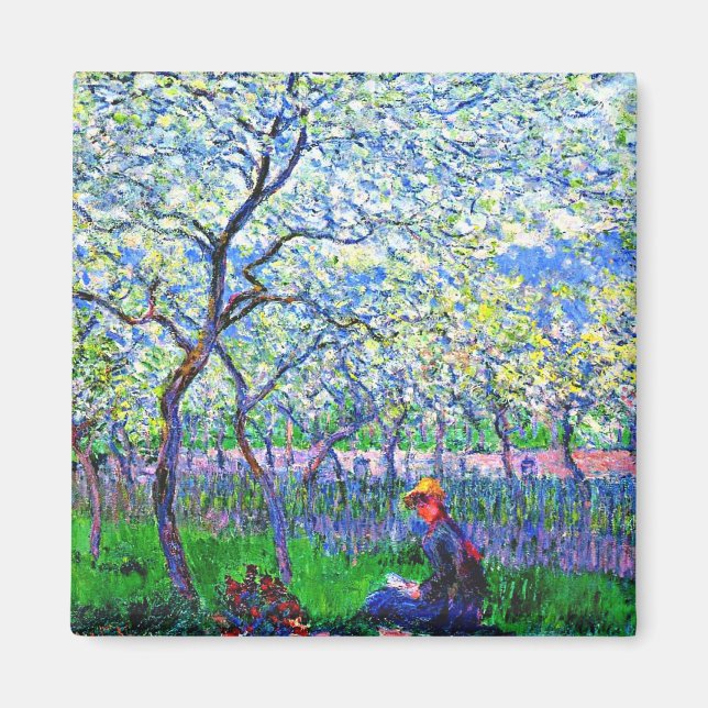 Monet - An Orchard in Spring Magnet (Front)
