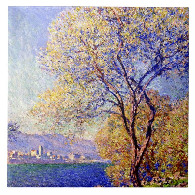 Monet - Antibes Seen from the Salis Gardens,  Tile (Front)