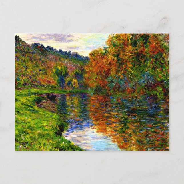 Monet - Arm of the Jeufosse, Autumn, Holiday Postcard (Front)
