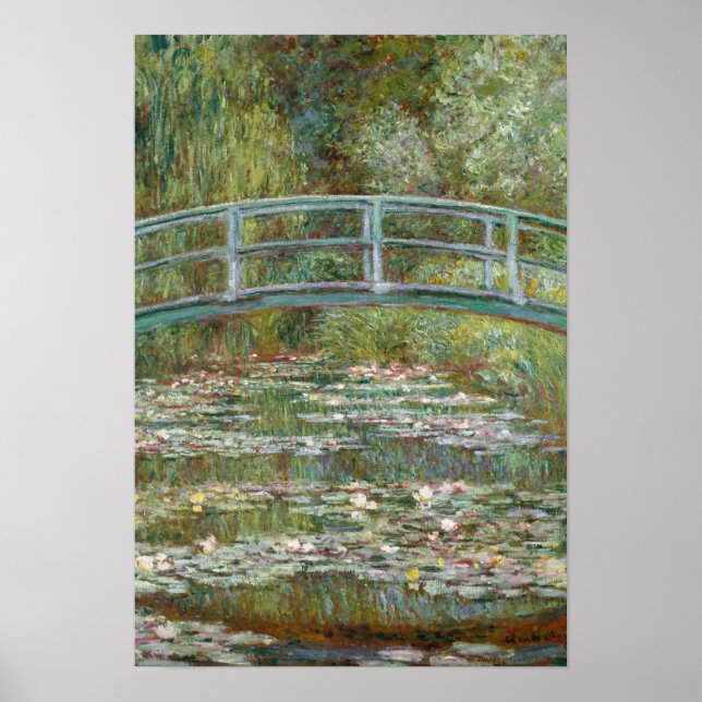 Monet Art Bridge over a Pond of Water Lilies Poster (Front)