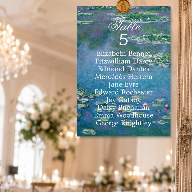Monet Art Floral Wedding Table Number Seating Card (Creator Uploaded)
