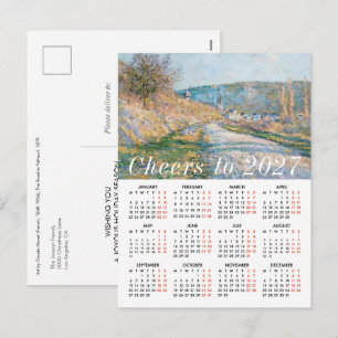 Monet Art Painting Calendar 2027 Cheers Education Holiday Postcard