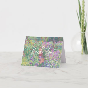 Monet Art Painting Purple Iris Flower Garden Thank You Card