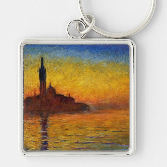 Monet Art Venice Impressionist Painting Key Ring (Front)