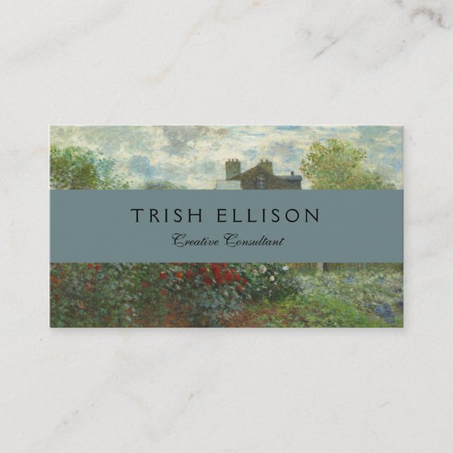 Monet Artists Garden in Argenteuil Painting Business Card (Front)