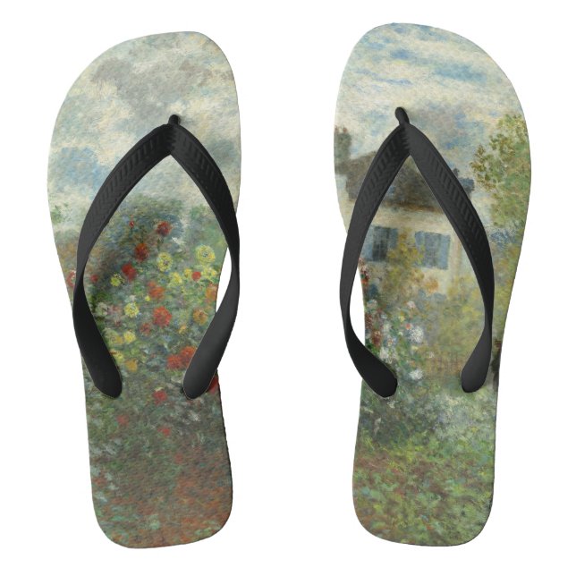 Monet Artists Garden in Argenteuil Painting Jandals (Footbed)