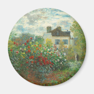 Monet Artists Garden in Argenteuil Painting Magnet
