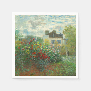 Monet Artists Garden in Argenteuil Painting Napkin