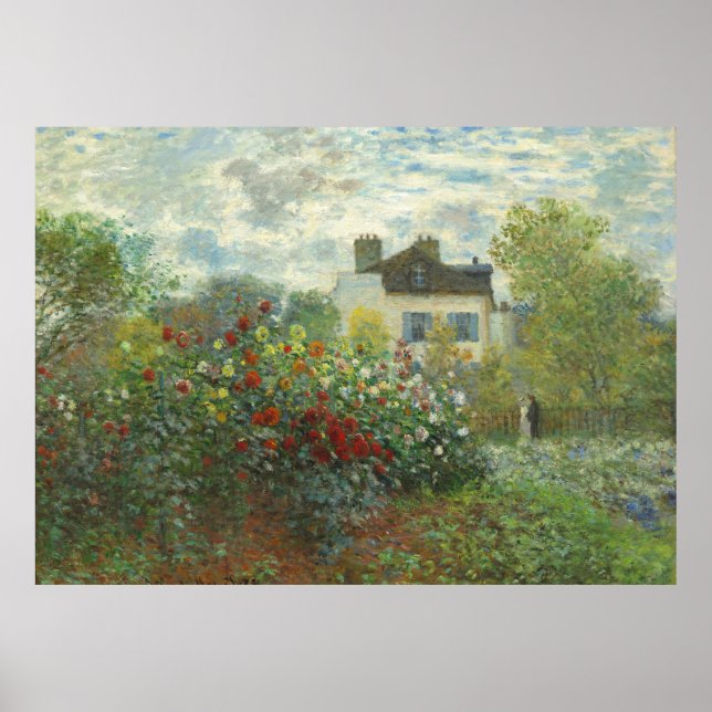 Monet Artists Garden in Argenteuil Painting Poster (Front)
