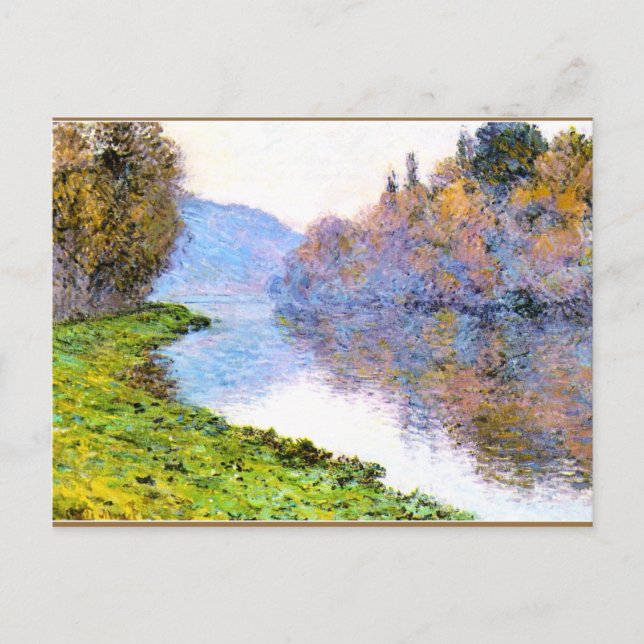 Monet - Banks of the Seine at Jenfosse Postcard (Front)