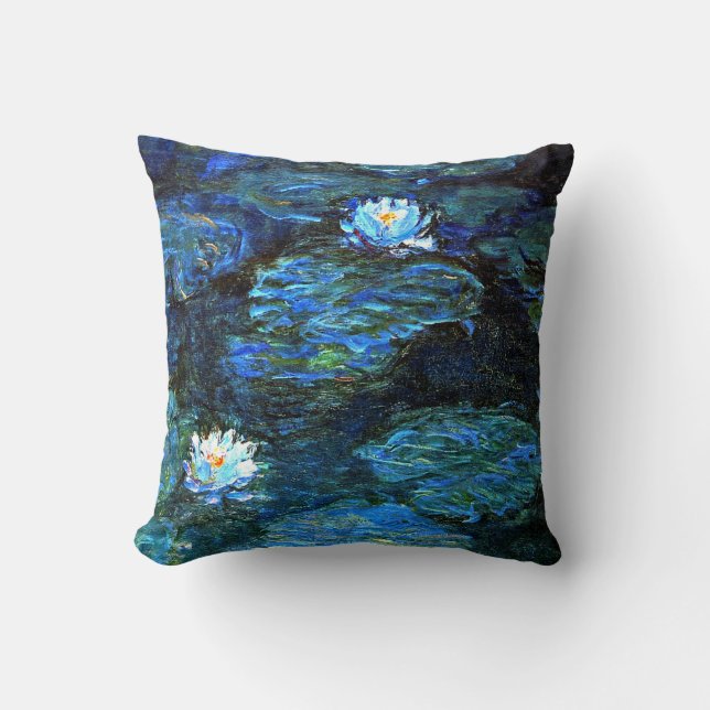 Monet - Blue Water Lilies Cushion (Front)