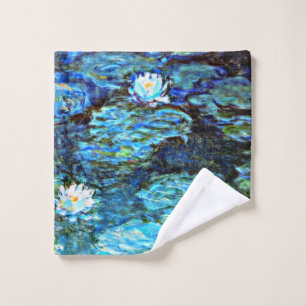 Monet - Blue Water Lilies, famous Impressionism Wash Cloth