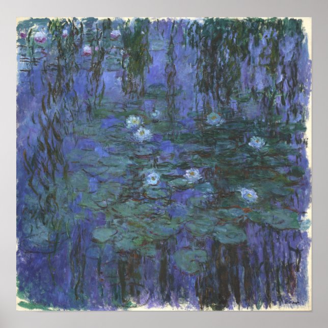 Monet - Blue Water Lilies Poster (Front)