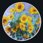 Monet Bouquet of Sunflowers Fine Art Ceramic Knob<br><div class="desc">Bouquet of Sunflowers is a beautiful impressionism style flower painting by French impressionist painter,  Claude Monet,  c. 1880 showing a pretty spray of sunflowers in a porcelain vase with a lilac background.</div>