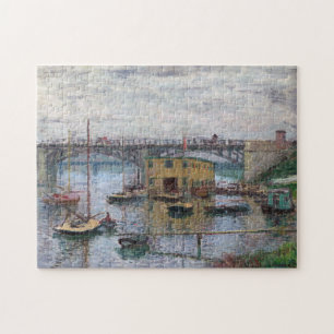 Monet Bridge Argenteuil Grey Day Fine Art Jigsaw Puzzle
