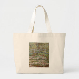 Monet Bridge Over Lily Pond Impressionist Large Tote Bag