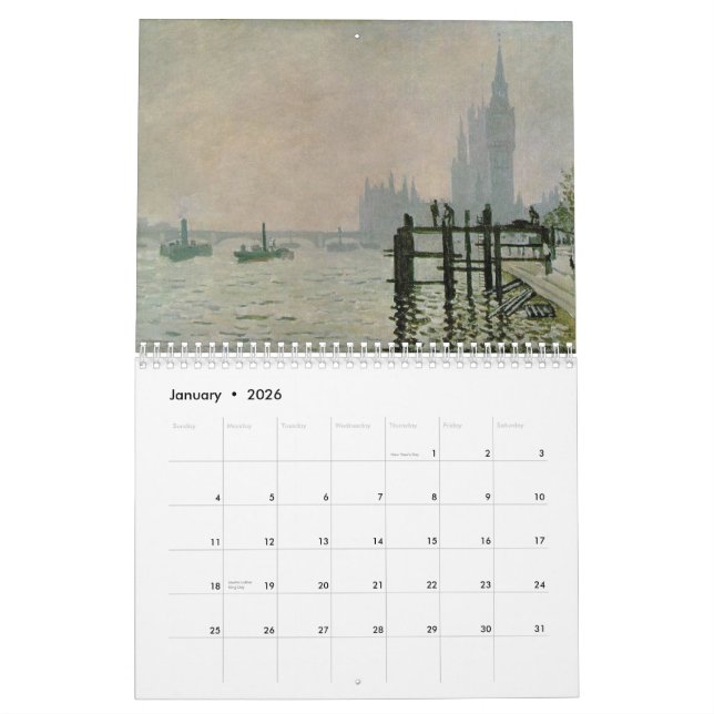 Monet Calendar For 2013 ~ Monet Seascapes Calendar (Jan 2026)